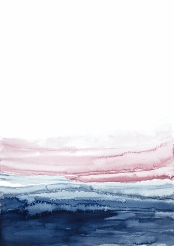 Aquarel roze blauw