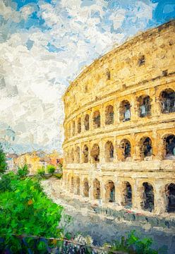 Colosseum Rome, Italië - Digitaal schilderij van Joseph S Giacalone Photography