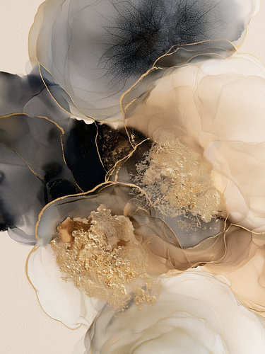 Gouden vloeiende abstractie