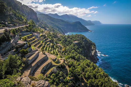 Terraces on the west coast near Torre des Verger, Mallorca