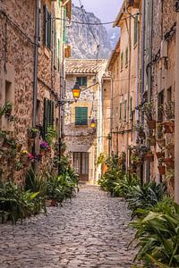 Gasse in der Altstadt von Valldemossa, Mallorca