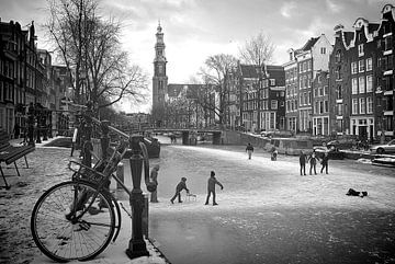 Amsterdam Prinsengracht winter van Marianna Pobedimova