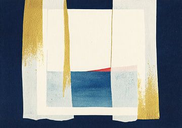 Abstract composition in blue and gold by Niklas Maximilian
