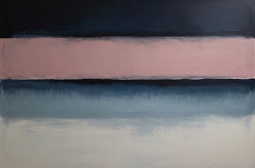 Minimal art met roze en blauw