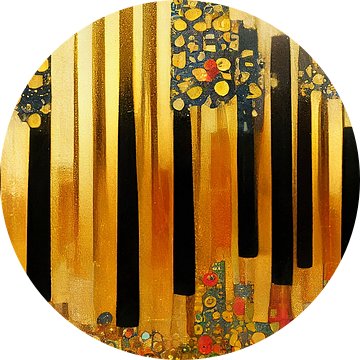 Piano toetsen in de stijl van Gustav Klimt van Whale & Sons