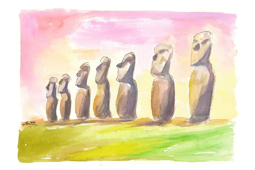 Moai Monolithische Rapa Nui Statuen auf der Osterinsel von Markus Bleichner