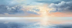 Sonnenaufgang Seelandschaft | Sonnenaufgang Gemälde
