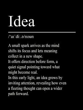 Idea Definition - Black by WordsThatInspire