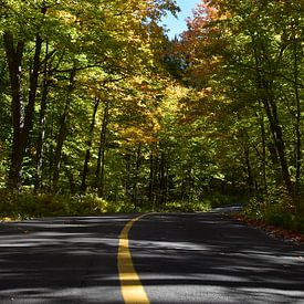 A country road in autumn by Claude Laprise