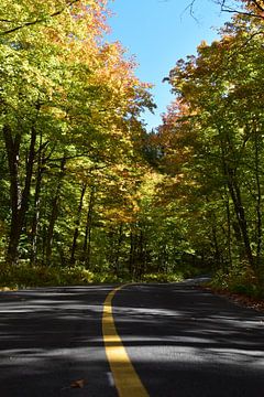 A country road in autumn by Claude Laprise