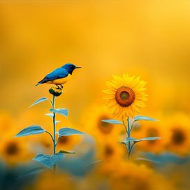 Geel natuur landschap zonnebloemen van PixelPrestige