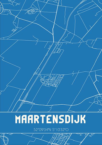 Blaupause | Karte | Maartensdijk (Utrecht) von Ortsdrucke