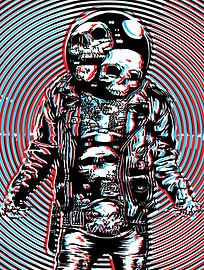 Cosmic Skull Astronaut in Hypnotic Art by Ramy Salah Hefny