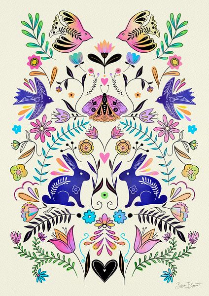 Illustration d'art populaire coloré par Baroo Bloom
