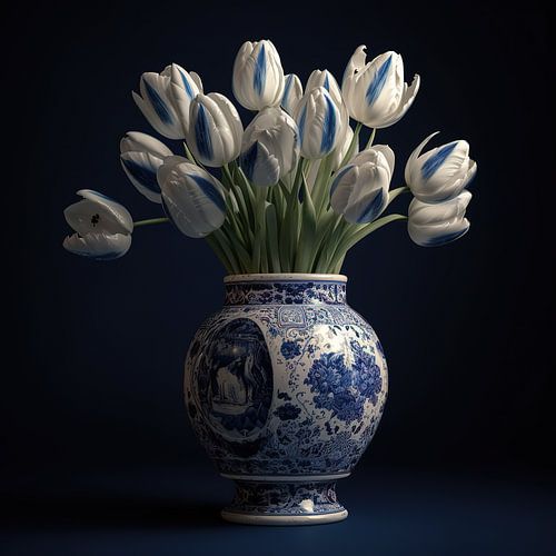 Weiße Tulpen in Vase