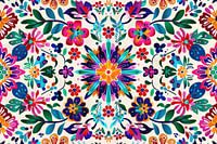 Colourful traditional floral pattern with leaves