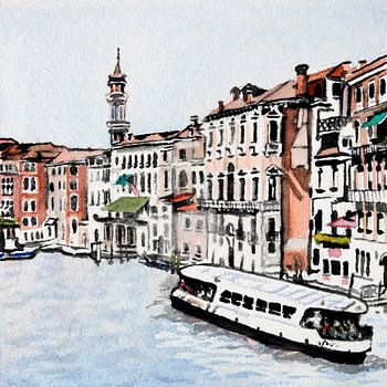 Vaporetto, Wassertaxi, Wasserstrasse, Venedig