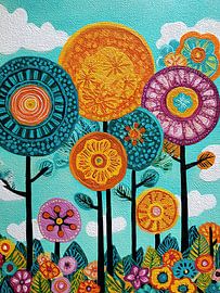 Lebendiger Garten mit verträumten Formen