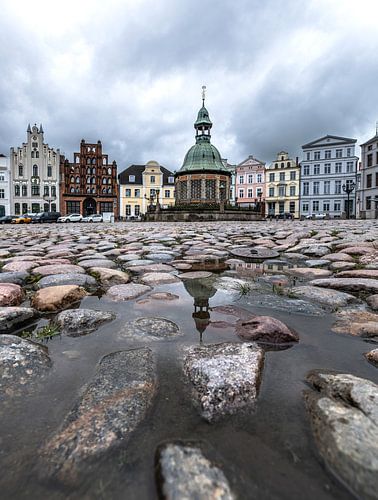 Water art Wismar with reflection