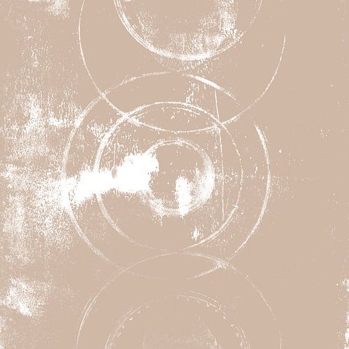 Art abstrait moderne. Formes géométriques en blanc sur beige chaud