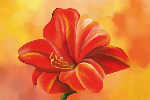 Schilderij van een Azalea Bloem