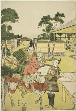 Katsukawa Shunsho - Musashibô Benkei brengt de gevangen Tosabô van Peter Balan