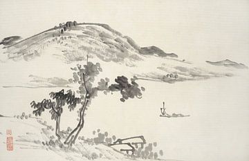 Hine Taizan - Motif tiré de "Album de quinze tableaux à l'encre de Chine&quot ; sur Peter Balan