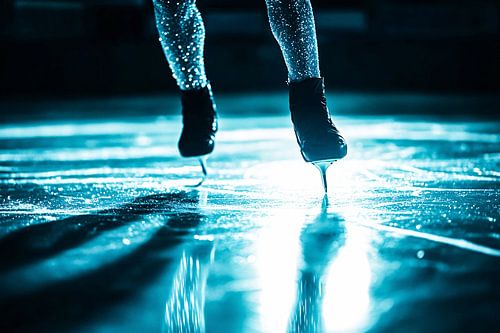 Sprankelende schaatser op ijs