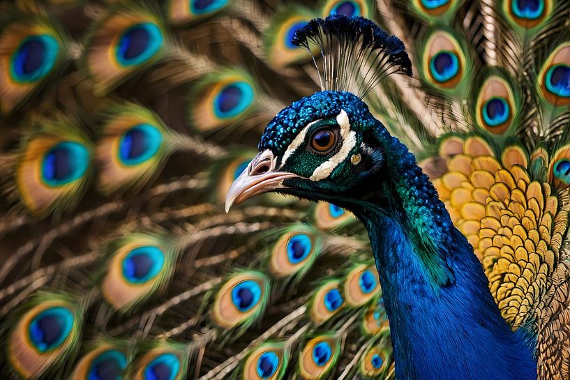 Gros plan coloré d'un magnifique paon par Art & Soul Creations