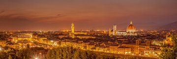 Skyline Florence at night II by Teun Ruijters