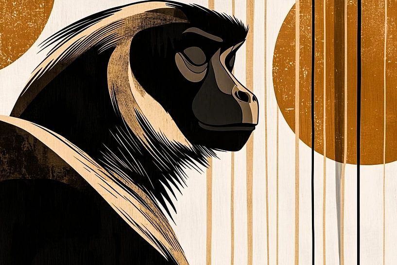 Portrait de singe Art déco par Art & Soul Creations