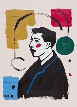 Abstract portret met geometrische vormen