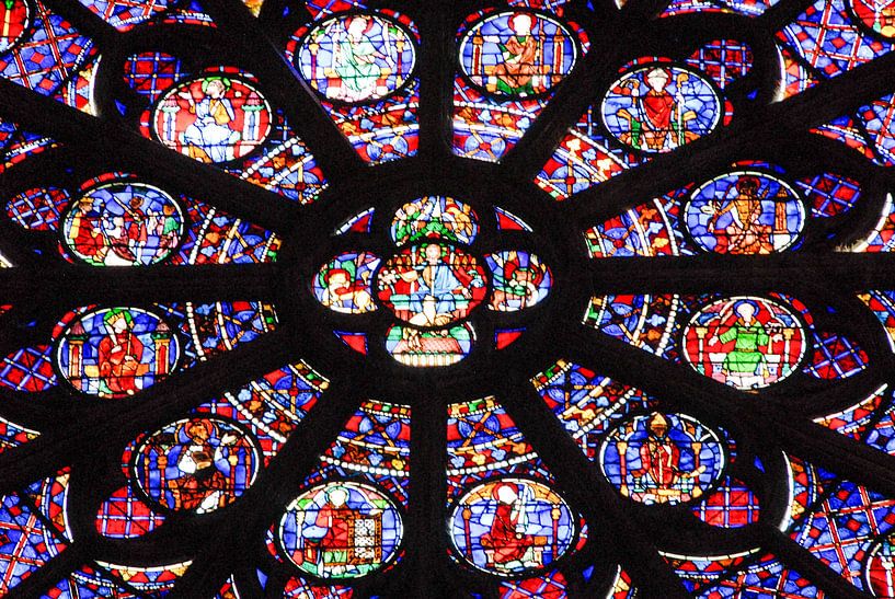 glas in lood, Notre Dame, Parijs van Jan Fritz