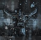 Abstract artwork van een stoere hooglander stier van Emiel de Lange thumbnail
