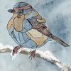 Little bird in a cold winter van AnkieArt