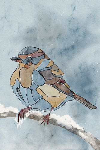 Little bird in a cold winter van AnkieArt
