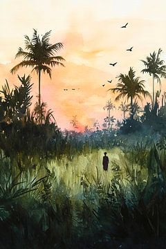 Een reis naar de zonsondergang van Poster Art Shop