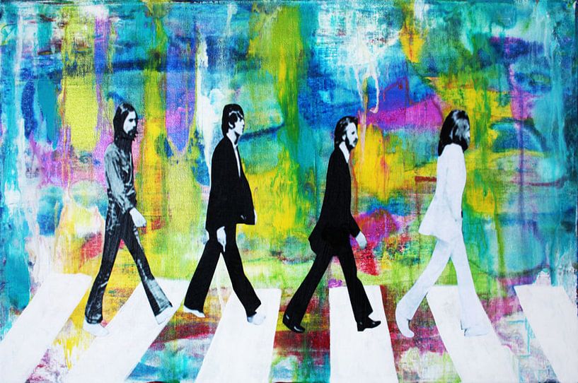 De Beatles "Colors Blue" van Kathleen Artist Fine Art