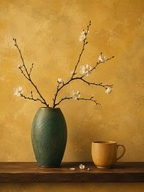 Milchkaffee mit Blumen von Salt Theory