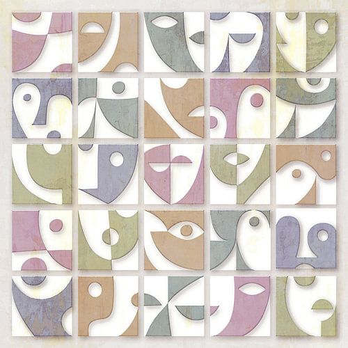 25 tiles no name, with face by Joan Engels