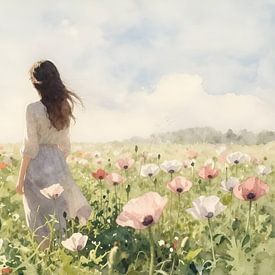 Promenade silencieuse parmi les fleurs sur Kristin M