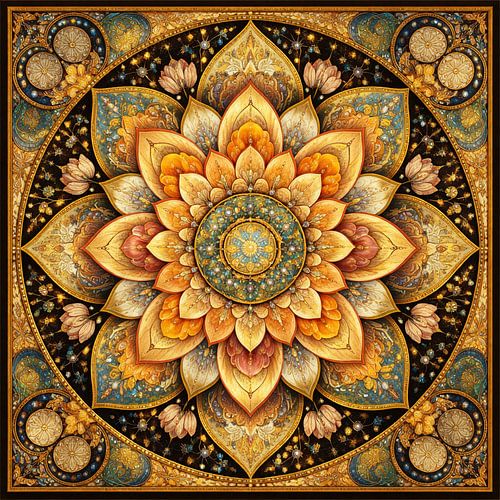 bloemrijke mandala, geïnspireerd op de art nouveau