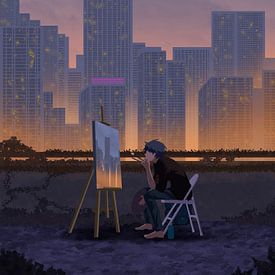 Urban Artist bei Twilight Skyline. von Yuji Itadori