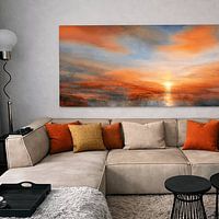 Klantfoto: Avondspel van kleuren van Annette Schmucker, op canvas