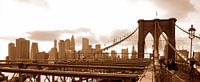 Brooklyn Bridge Sepia Panorama van Paul van Baardwijk thumbnail