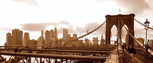Brooklyn Bridge Sepia Panorama