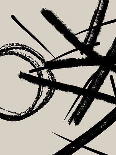 Abstraktes und modernes Kunstwerk mit Linien und Kreisen