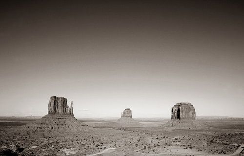 Monument Valley at sunrise in Sepia