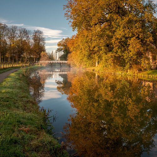 Schitterende herfstkleuren in Rhijnauwen in Bunnik provincie Utrecht