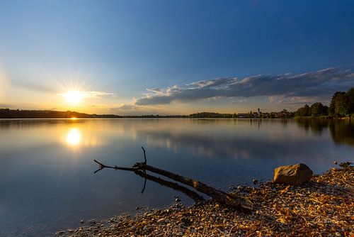 Een magische zomeravond aan de Riegsee, Opper-Beieren - een betoverende zomeravond aan de Riegsee, Oberbayern